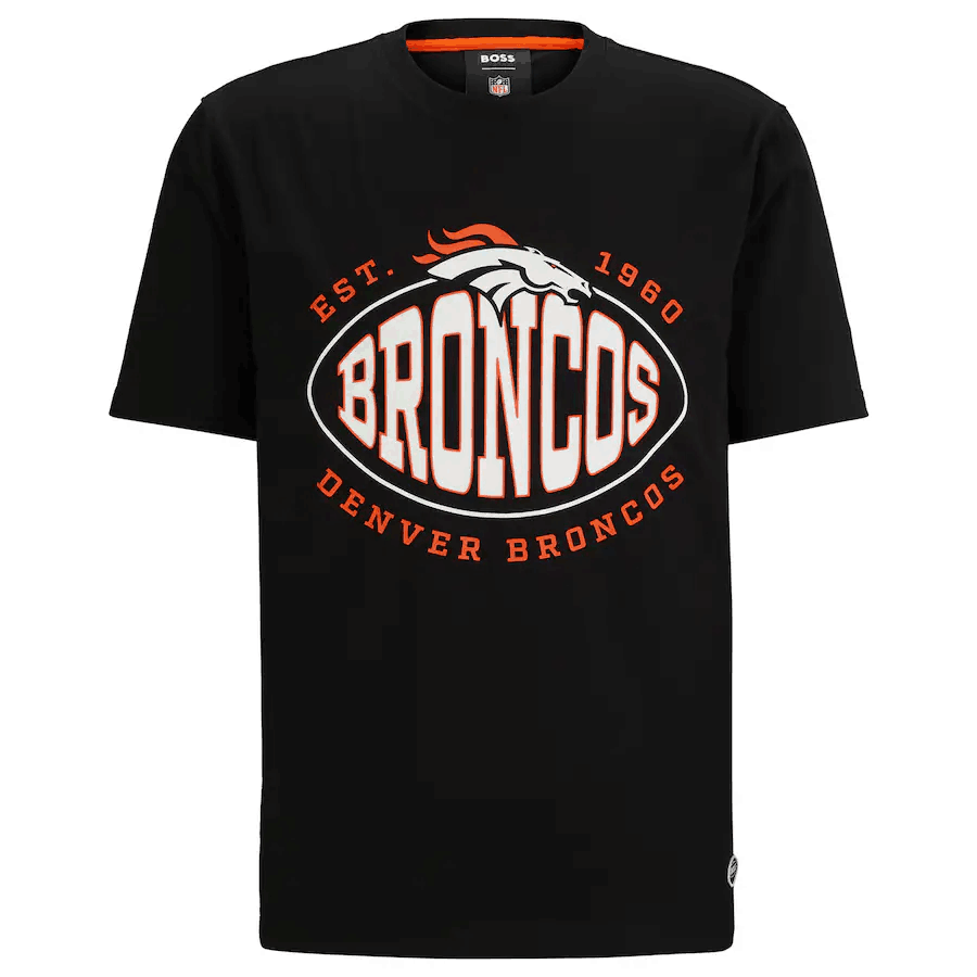 Men's Denver Broncos Black BOSS X Trap T-Shirt